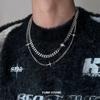 Hip Hop Double-layer Star Cross Necklace For Man Woman Titanium Steel Clavicle Chain Choker Punk Male Accessories