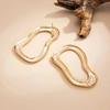 SHIXIN Vintage Irregular Hollow Pendant Earrings for Women Punk Gold Color Geometric Metal Piercing Earring Party Jewelry Gift