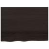 Vidaxl Półka, Ciemnobrązowa, 80X60X(2-6) Cm, Wykończone Drewno Dębowe