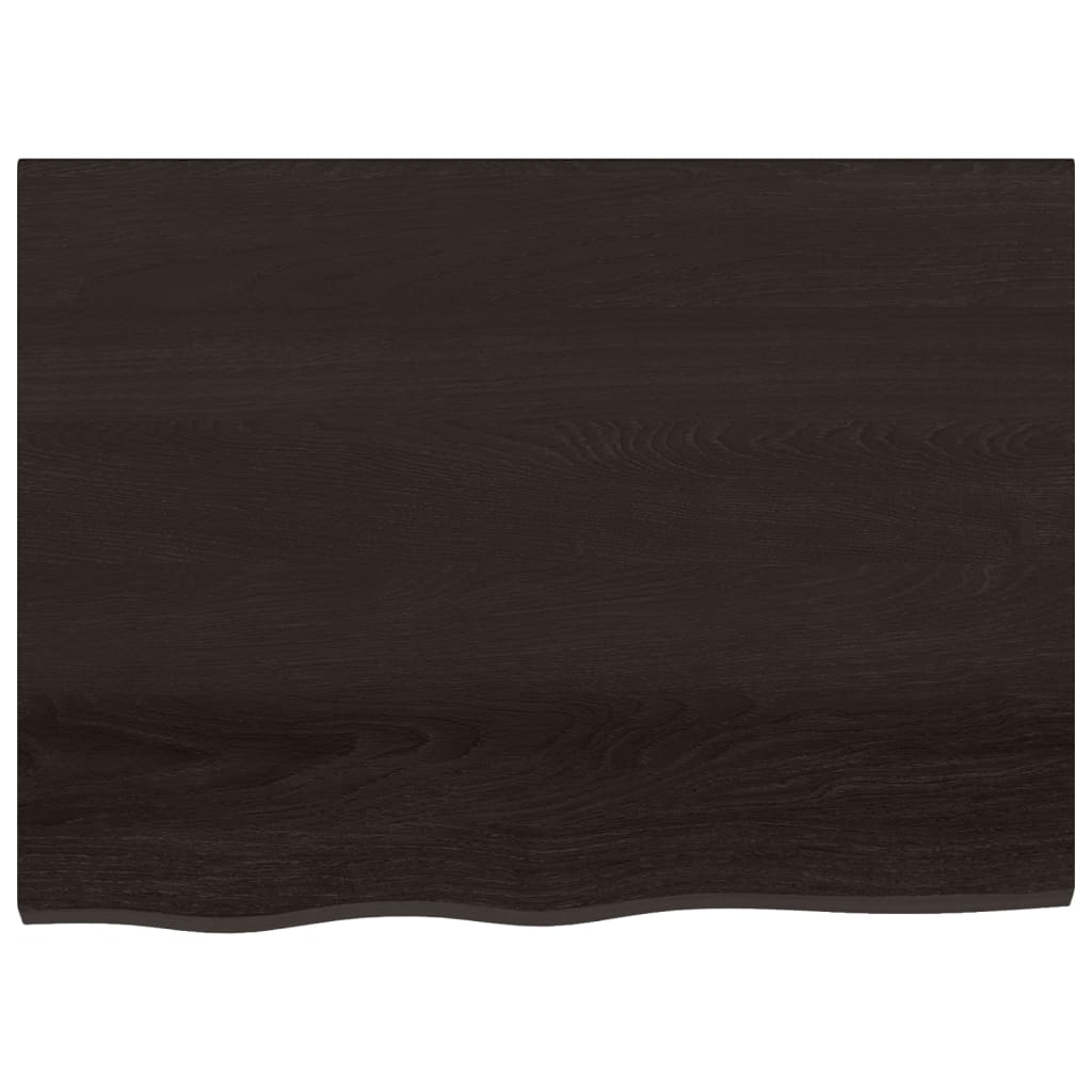 Vidaxl Półka, Ciemnobrązowa, 80X60X(2-6) Cm, Wykończone Drewno Dębowe