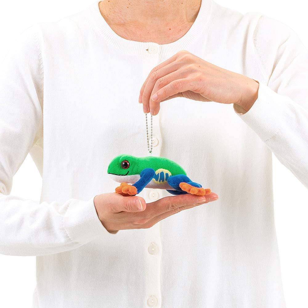 COLORATA Plush Mascot Red-Eyed Tree Frog (Realistic Amphibianwith Chain) Cute Frog Keychain Doll Gift (Twice Tested) Christmas Present