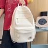 Large Capacity School Bag Women's Solid Color Backpack Lightweight Student Backpack Sports Travel Bag