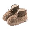 New Fluffy Strap Cotton Shoes Winter Velvet Cotton Slippers Outer Wear Cotton Boots Thick Sole High Heel