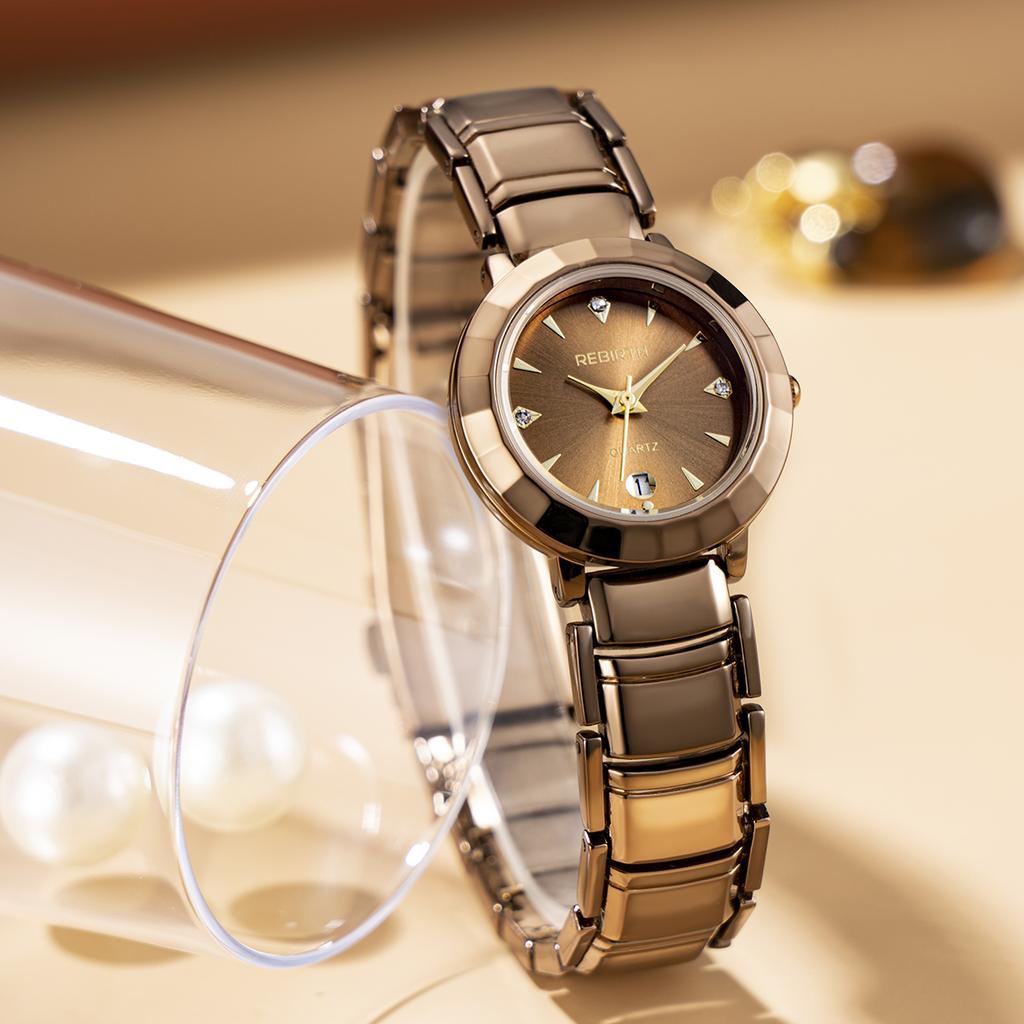 Senior Women's Elegant and Generous Calendar Display Quartz Watch Versatile Casual Wrist Watch