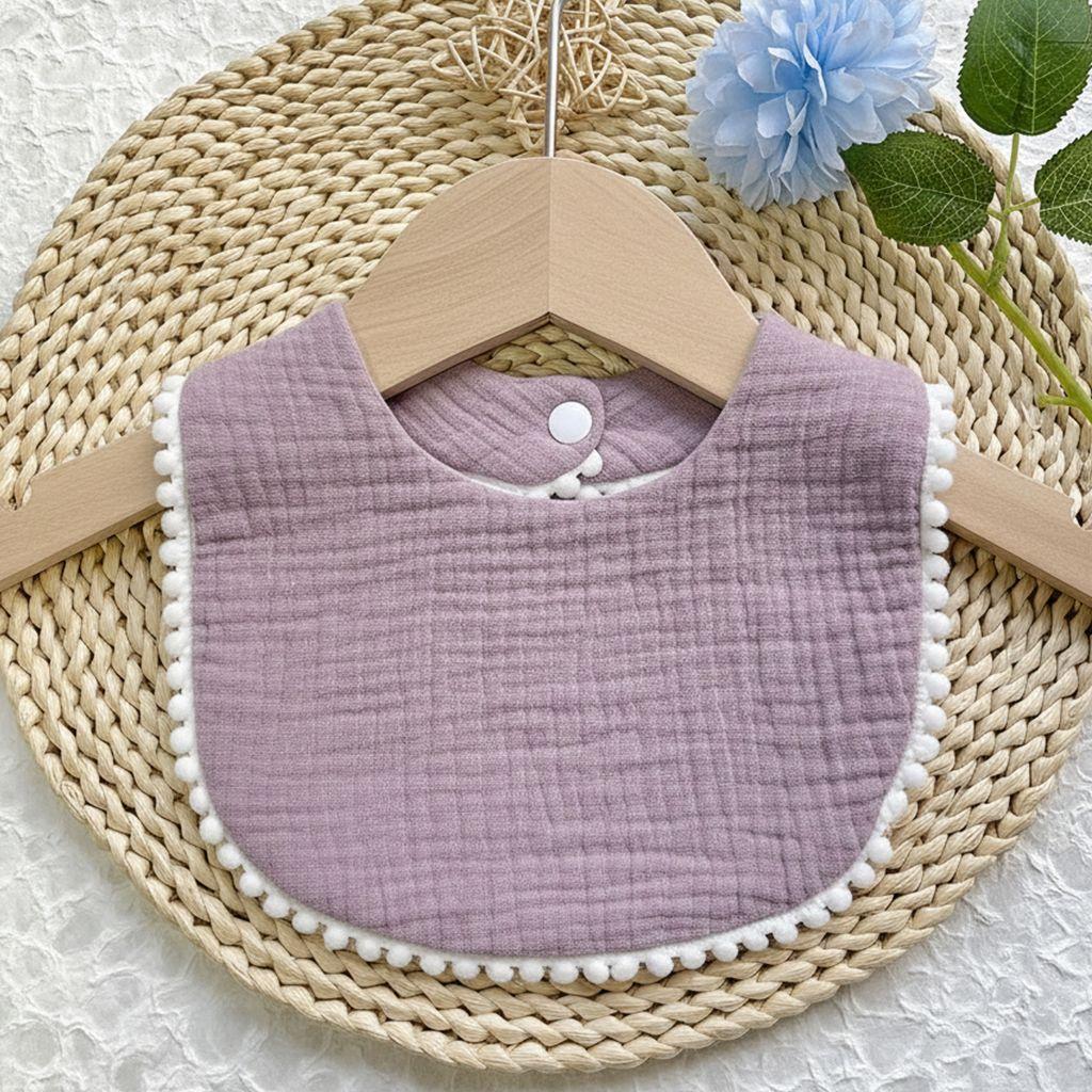 Cute Ruffle Edge Baby Bibs Kids Feeding Anti Dirty Bibs Infant Burp Cloths Newborn Fashion Pure Cotton Feeding Set Accessories