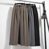 Calças femininas plus size primavera e outono com cordão perna larga calça terno drapeado casual calças retas