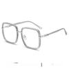 Female Large Face Frame Glasses With Blue Light Blocking For Fashionable Office Wear