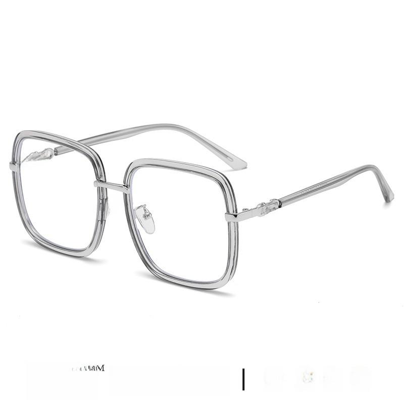 Female Large Face Frame Glasses With Blue Light Blocking For Fashionable Office Wear