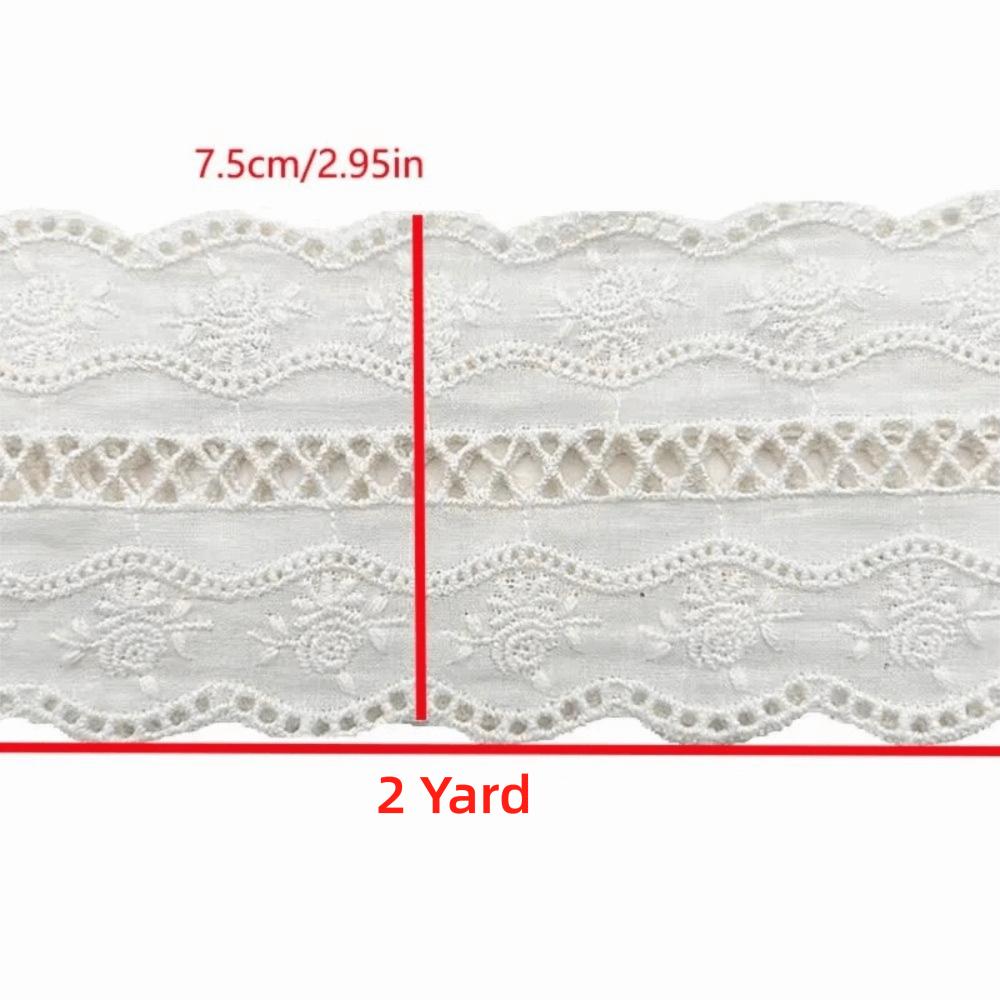 Handmade Floral Embroidery Lace 2 Yard Lace Ribbons Trim Wedding Embroidery  Home Decor