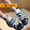 Cowhide version cm inner height increase small women's shoes women's thick-soled lightweight casual sports shoes