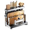 With Drainer Kitchen Storage Rack Wall Mount Chopstick Organization Countertop Organizer Cutting Board Holder Cooking Area