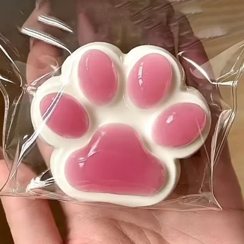 Squishy Cat Paw Stress Relief Toy - Soft Jelly Feel Squeeze Gadget for Kids & Adults Perfect Anti-Anxiety Gift Squeeze Toys