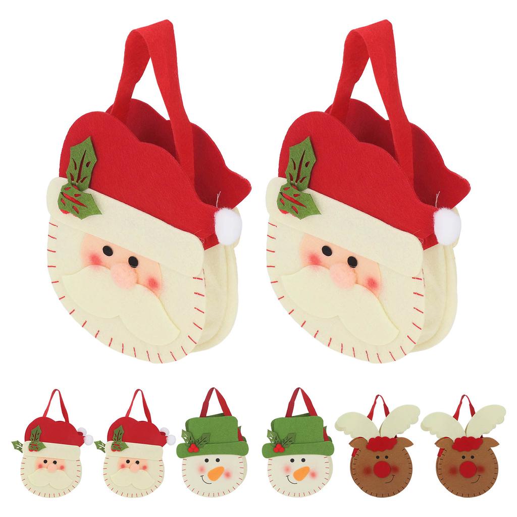 2Pcs Christmas Candy Handbag Lightweight  Gift Bag for Holiday Party Decoration