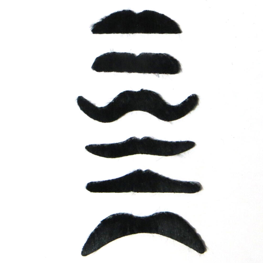 6Pcs/Set Costume Party Halloween Fake Mustache Funny Fake Beard Whisker