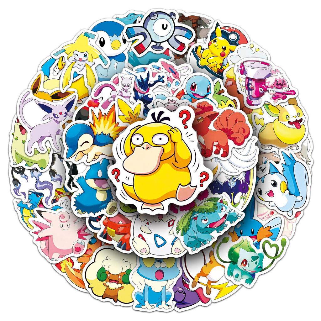 50 Creative Pokémon Graffiti Stickers for Notebooks, Desktops, Headphones, and Water Cups