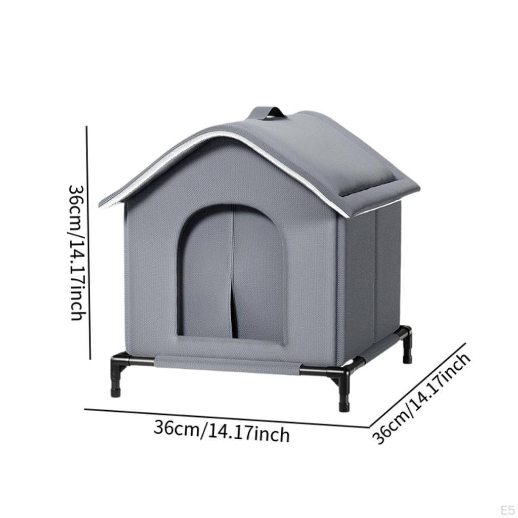 Cat House for Outdoor Cats Oxford Cloth Weatherproof Stray Shelter Pet Garden Barn