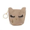 Mini Cute Cat Wallet Keychain Cartoon Lipstick Bag Fashion Earphone Keys Storage Bags Zipper Coin Purse Pendant Girls Gift