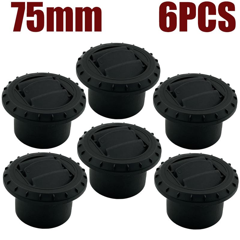 1/2/4/6X 75mm Air Vent Deflector Outlet Louver Rotatable Diesel Parking Heater Air Conditioner Black For Car Truck VAN Camper