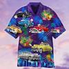 Camicia Hawaiana da Uomo Stampa Grafica Auto Camicie Uomo Moda Casual Blusa da Spiaggia Vacanza Revers Motocicletta Camisa