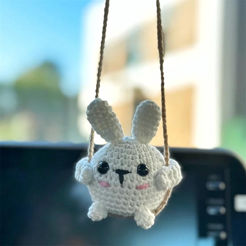 Cute Handmade Knitted Animal Pendants 1PC Frog Penguin Duck Chick Rabbit Charm Portable Backpack Keychain Decor for Kids