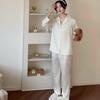 2026 Spring/Autumn Women's Xiangyun Ice Silk Pajamas Set - Elegant Long Sleeve Top and Pants.