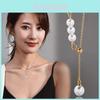 Elegant Titanium Steel Y Shaped Pearl Necklace For Women With Adjustable Length And Unique Style
