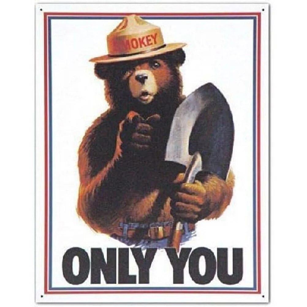 Vintage Warning Metal Tin Signs Only You Can Prevent Forest Fires Wall Decor for Forest Park Garden Bars Garage Cafe Clubs Retro