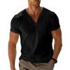 Men's Solid Color V-neck Breathable Sweat Casual Sports Lightweight Short-sleeved T-shirt