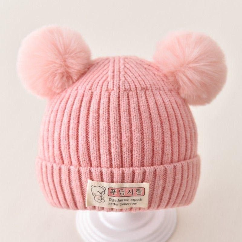 Kinderhüte Herbst und Winter Jungen niedlich super niedlich gestrickte Wollmütze Mädchen winddichte Ohrenschützer Baby verdickte warme Mütze