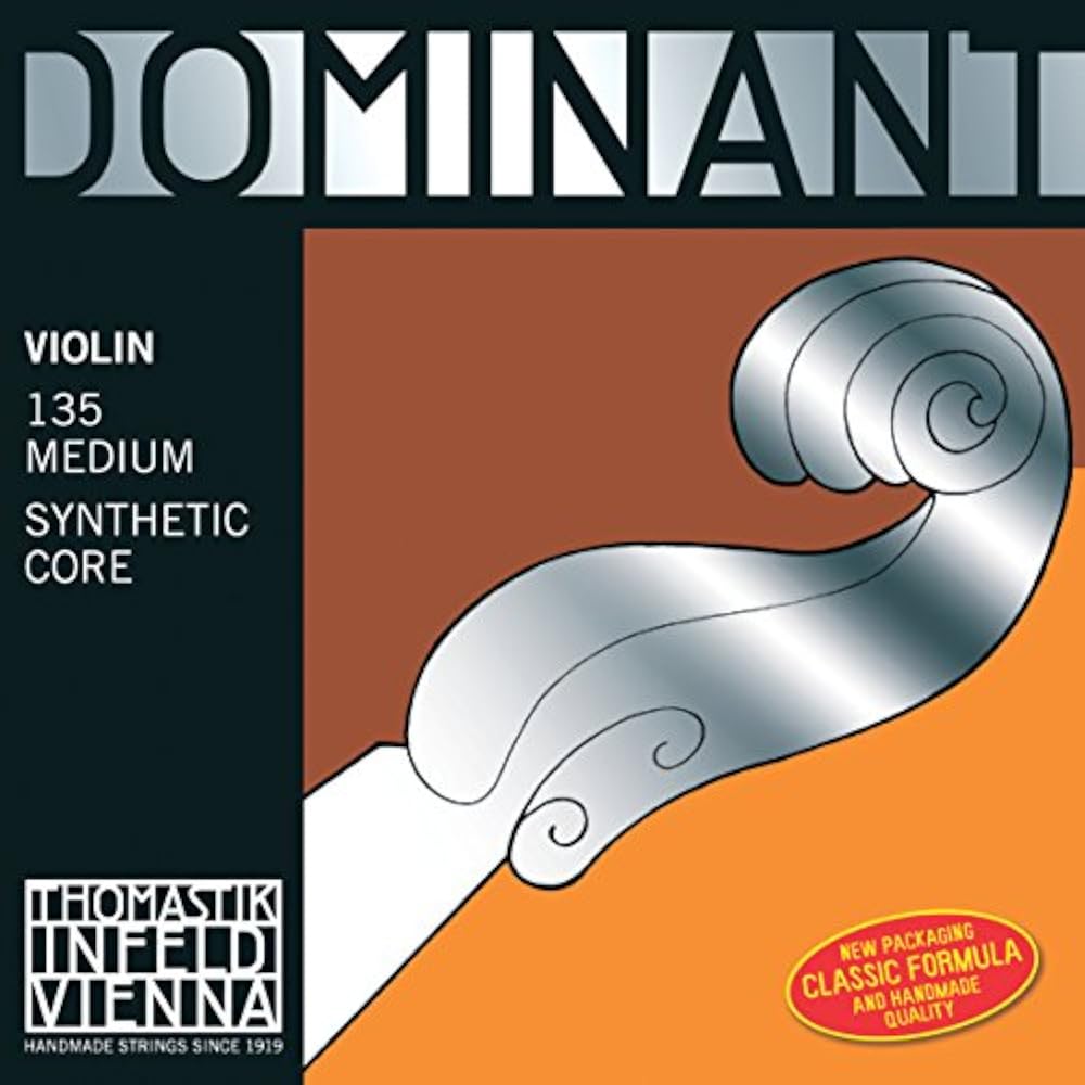 THOMASTIK Dominant 4/4 Violin String Set (E-Line 130MS Steel, Loop Ends)