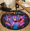 KPop Demon Hunters Pattern Round Rug, Indoor/Outdoor Mat, for Picnic, Gameroom, Bedroom, Office, Living Room, Home Decor Carpet, Birthday Gift