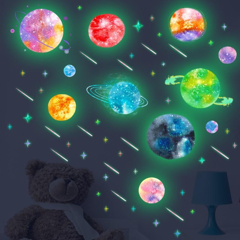 New Luminous Planet Star Sticker Living Room Bedroom Children's Room Decoration Fluorescent Wall Sticker