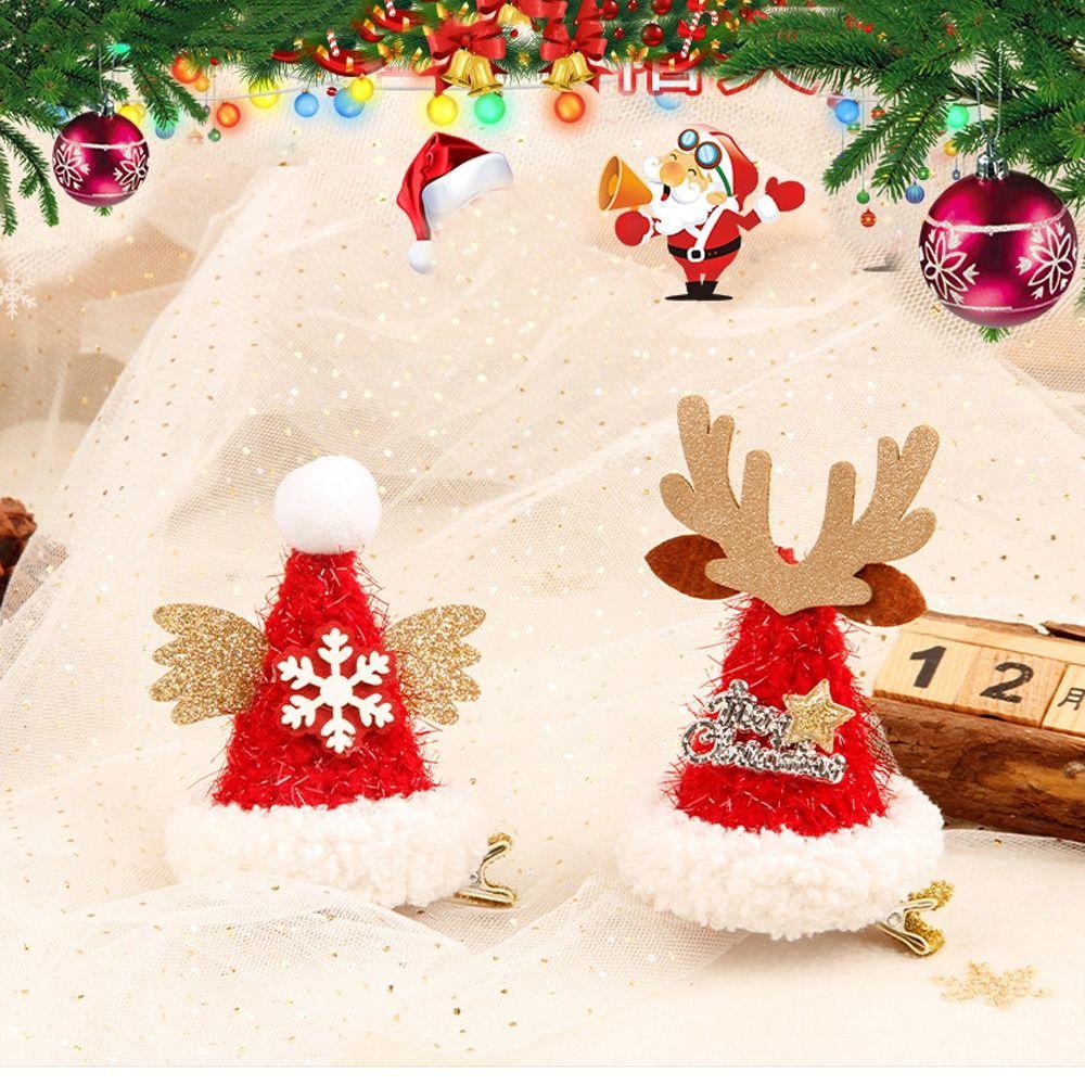 Side Clip Elk Plush Headwear Korean Barrettes Christmas Hairpins Women Hair Clips Duckbill Clips