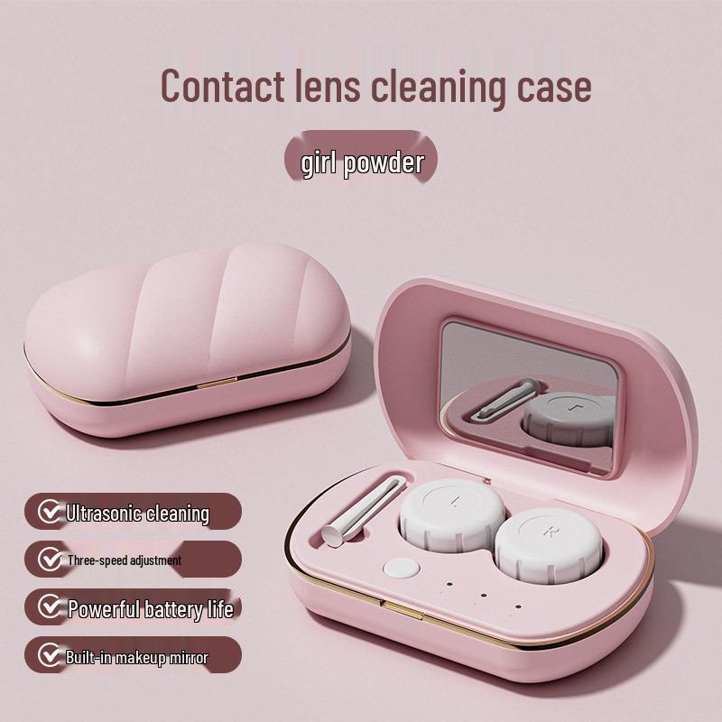 Compact Automatic Contact Lens Cleaner with Vibration Technology - Portable Storage for Colored Lenses