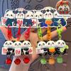 3Pcs Keychain Magnetic Mahjong Panda Doll Good Luck Charm Key Chain Backpack Bag