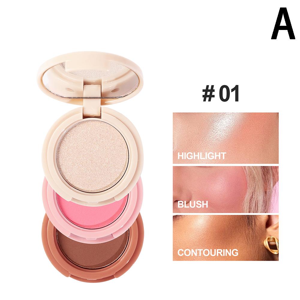 Three In One Compact: Highlighter, Eyeshadow, Contouring - 6g