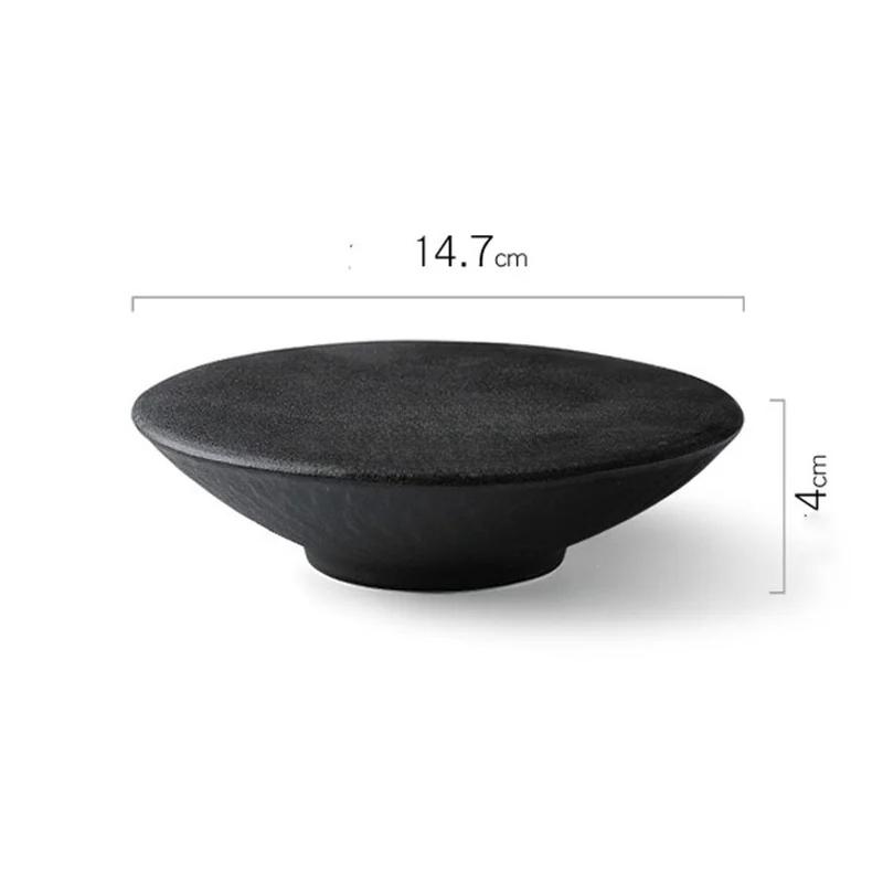 Creative High Foot black white Ceramic Dessert Plate Restaurant Molecular Cuisine Display tray Snack Sushi Dish Tableware