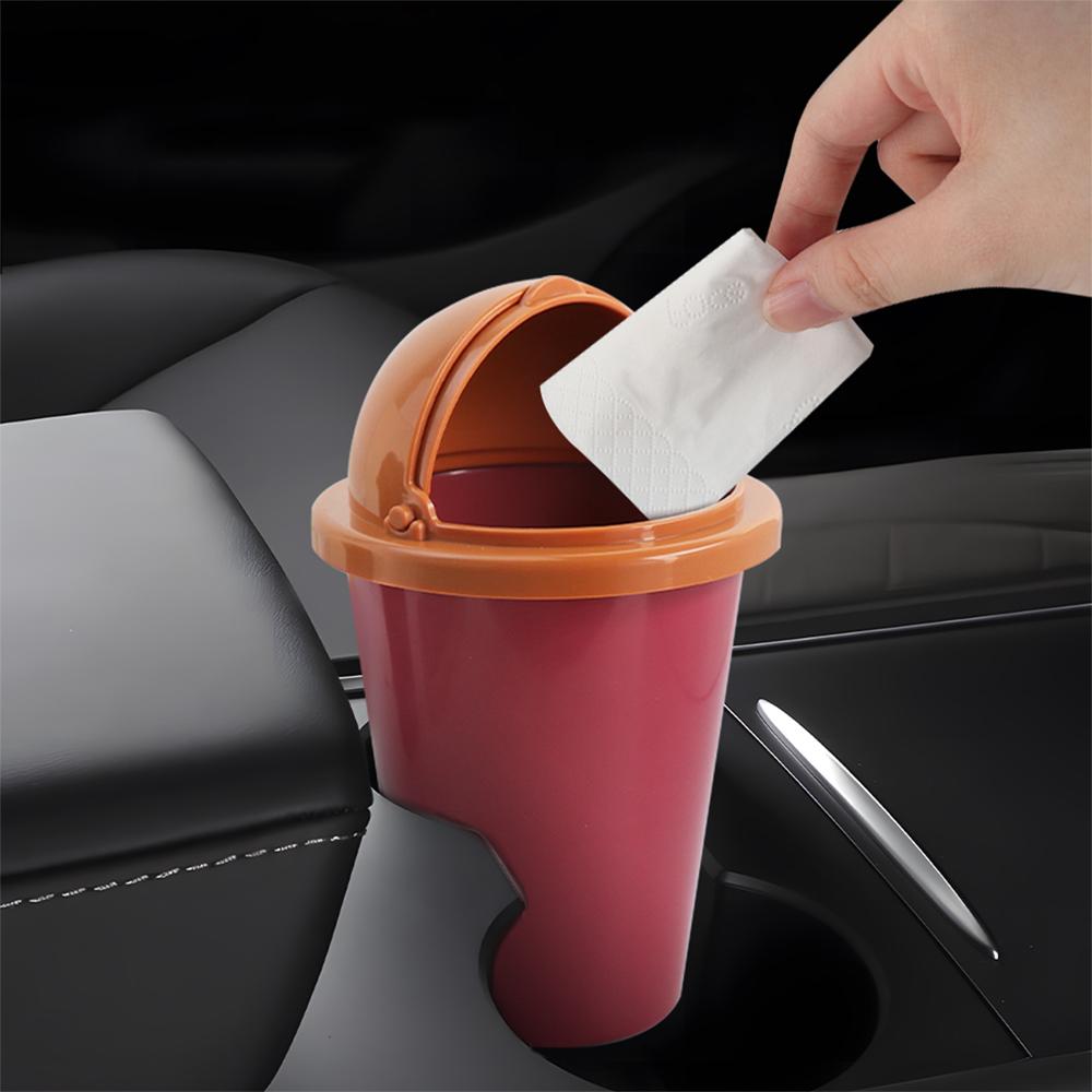 Portable Car Trash Can Cute Storage Cup Dust-Proof Auto Accessory For Ford Ranger Focus Kuga Mustang Transit Mondeo Fusion Fiest