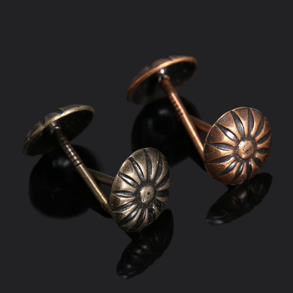 100 Stück Rote/Grüne Bronze-Tachas Polsternägel Schmuck Geschenkbox Tür Sofa Möbel Dekorativer Nagel Stift Drucknadel 11x17mm
