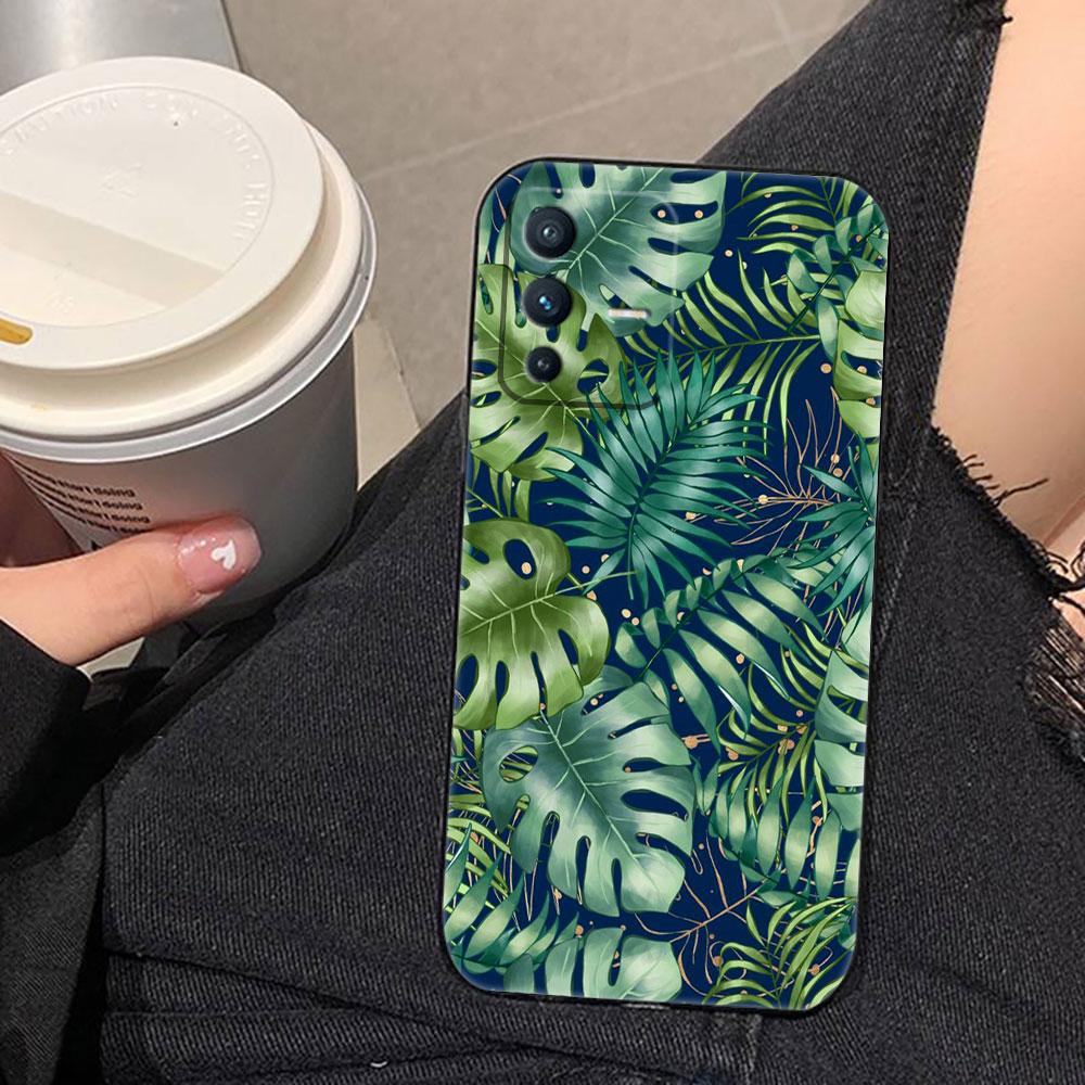 Vintage Banana Leaf Flower Cover Phone Case For VIVO S1 V17 V20 V21 V23 V23E V25 V25E V27 V27E V29 V29E V30 V30E V40 Case Funda