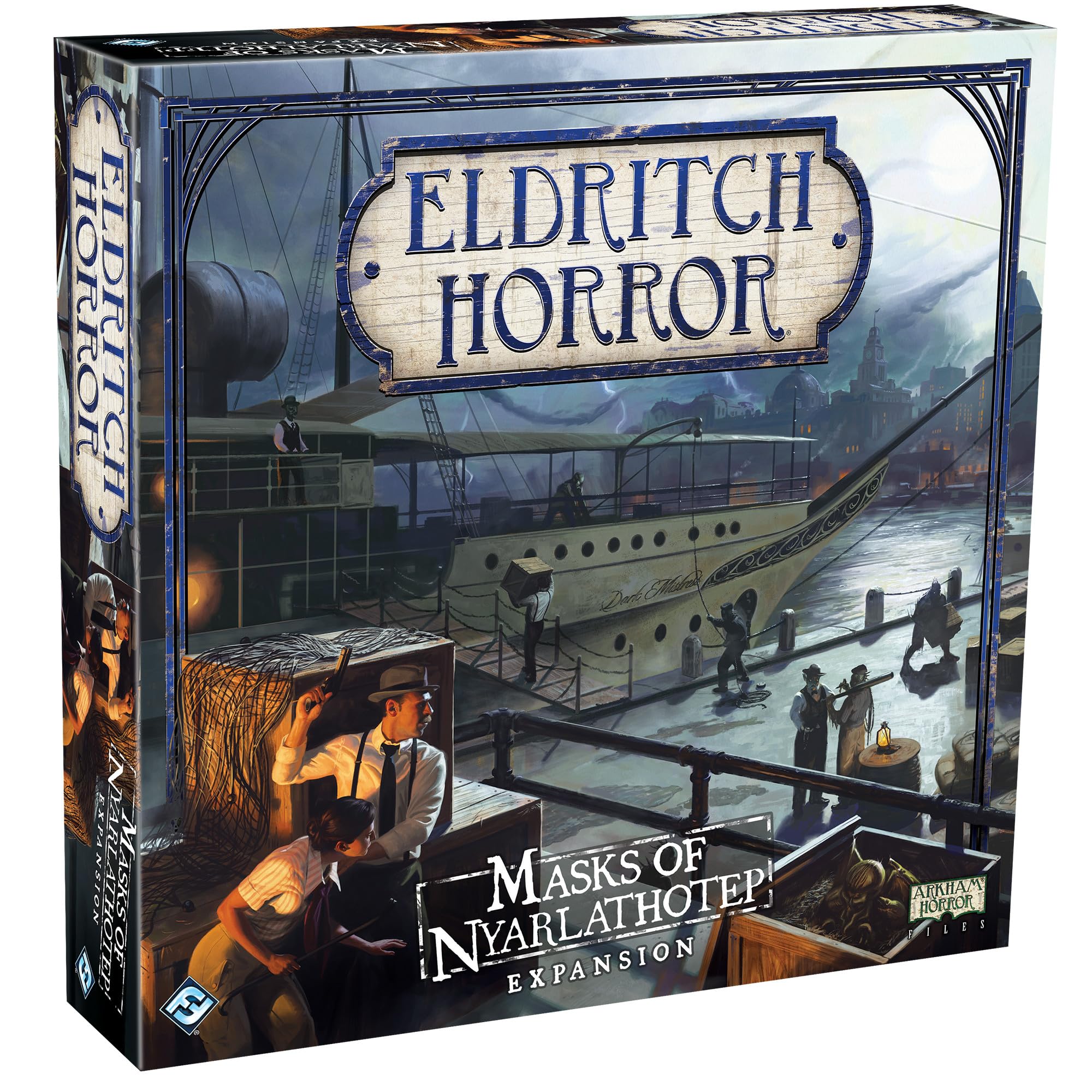 

Eldritch Horror Masks of Nyarlathotep Board Game Expansion Mystery Game Family Cooperative Board Game Ages Players Average Playtime 3 Hours By Fantasy