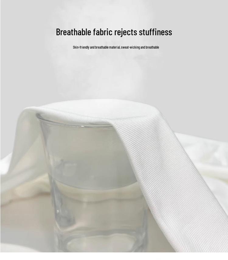 Women's 2024 Summer Fashionable Black T-Shirt: Threaded Half-High Neck, Short Sleeve, Regular Shoulder Base Design