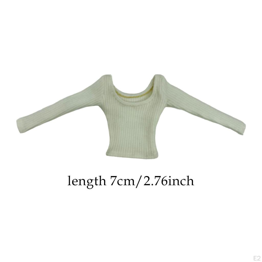 1/6 Long Sleeve Mini Casual Top, Basic Shirt for 12 '' Inches Female