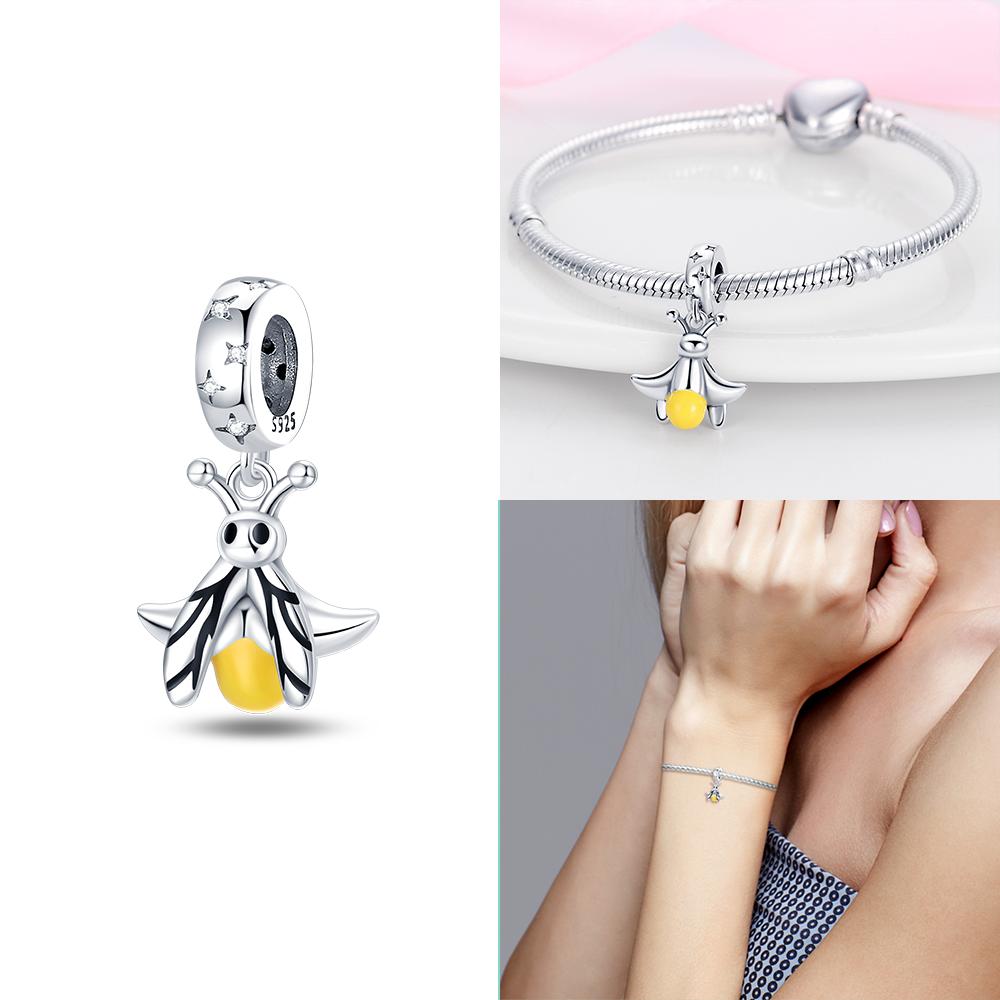 Koper Goud Gloei in het Donker Vuurvliegje Hanger Past op Armband Vrouwen Doe-het-zelf Hanger Voor Sieraden Maken Cadeaus