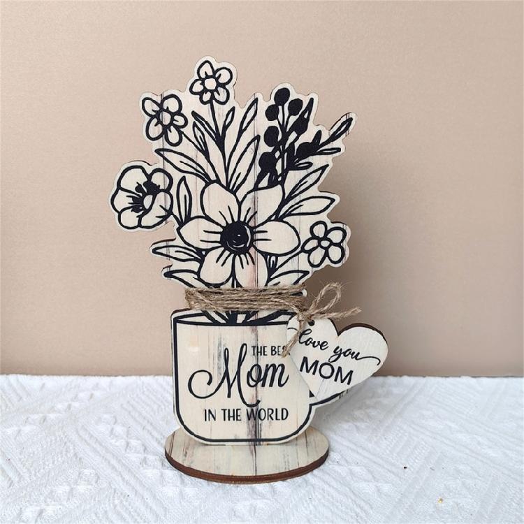 Wood Flower Mom Wood Plate Meaningful Wood Sign Mother Day Grateful Present