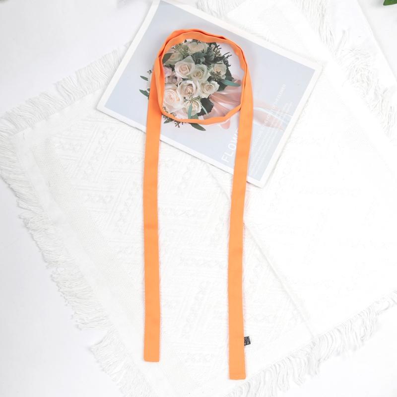 160cm X 2.5cm Women Long Solid Color Skinny Silk-Like Scarf Tie Anti-Wrinkle Carves Wraps Satin Ribbons Headbands Neckerchief