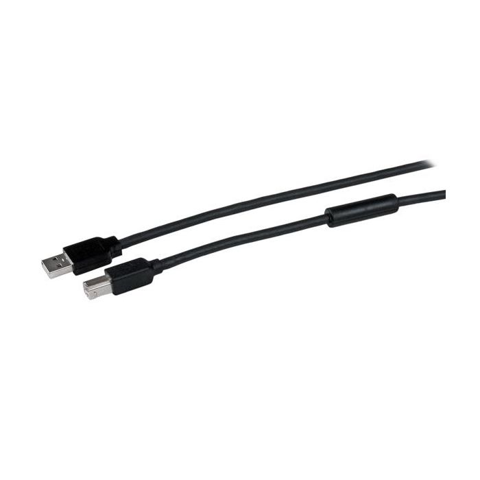 STARTECH.COM Active USB A To B Cable - USB AB Printer Cable - M/M - 1x USB A Male, 1x USB B Male - 15 M - Black