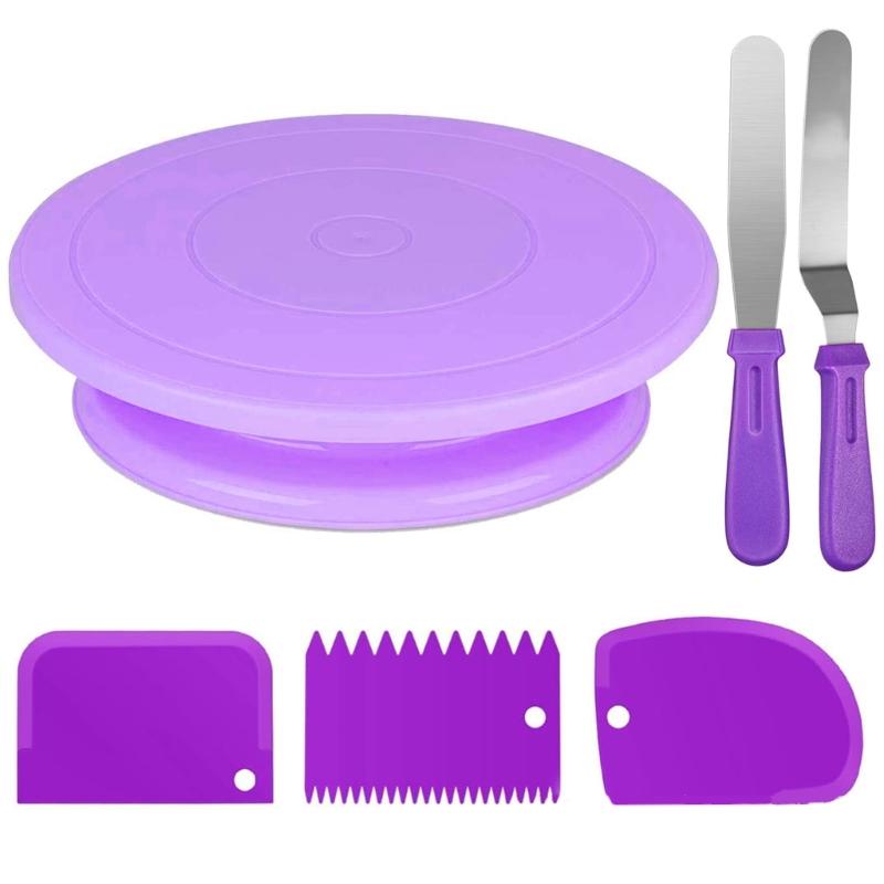 

Revolving Cake Stand Professional Turntable for Cupcakes Pastries Decorations Home Baking Tool Kitchen Baking Equipment фиолетовый