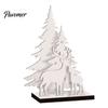 Warm Atmosphere Room Decor LED Wooden Christmas Tree Tabletop Decor, Glowing Hollow Light Up Seasonal Home Interior Accents Ornaments for Holiday