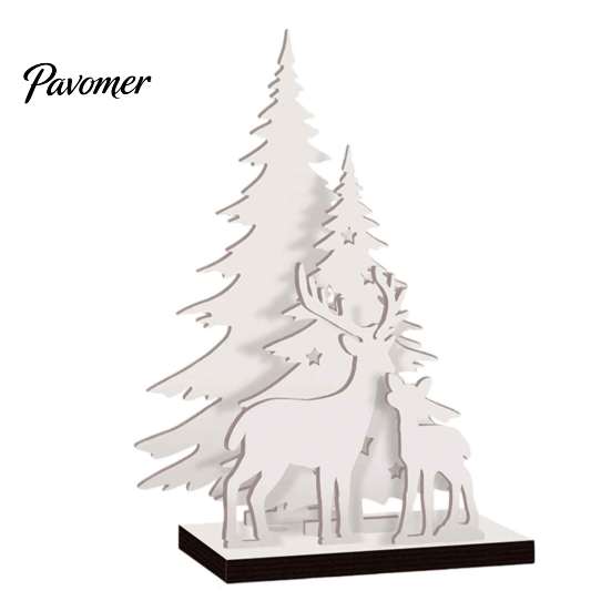 Warm Atmosphere Room Decor LED Wooden Christmas Tree Tabletop Decor, Glowing Hollow Light Up Seasonal Home Interior Accents Ornaments for Holiday